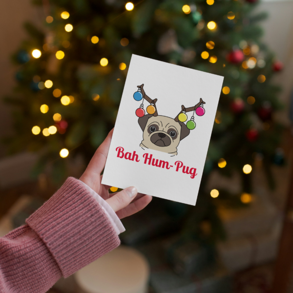 Bah Hum-Pug Christmas Card