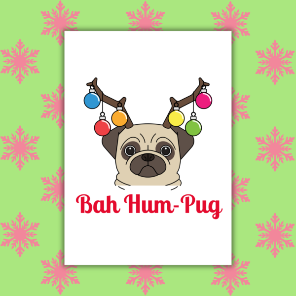 Bah Hum-Pug Christmas Card