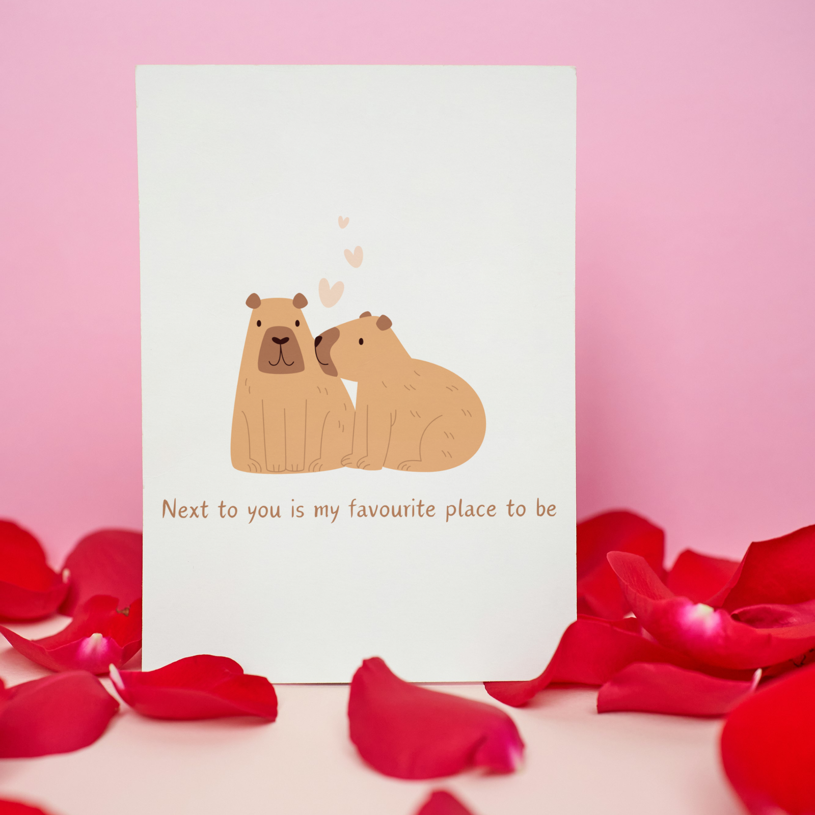 Next to You Is My Favourite Place To Be Capybara Romantic Card - Image 4