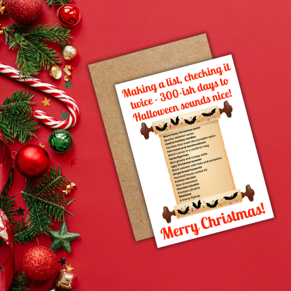 Christmas Card List 2 300 Days to Halloween Christmas List Card