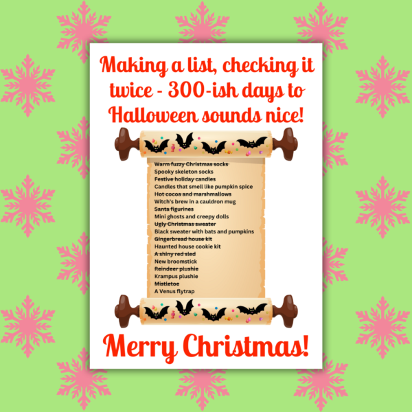 Christmas List Card 1 300 Days to Halloween Christmas List Card