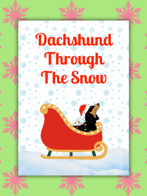 Dachshund Through the Snow Christmas Card
