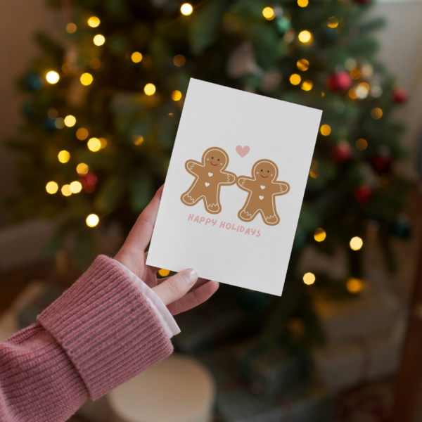 Ginger bread people card 4 Happy Holidays Gingerbread People Card