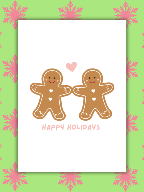 Happy Holidays Gingerbread People Card