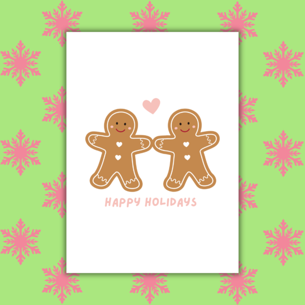 Gingerbread people card 1 Happy Holidays Gingerbread People Card