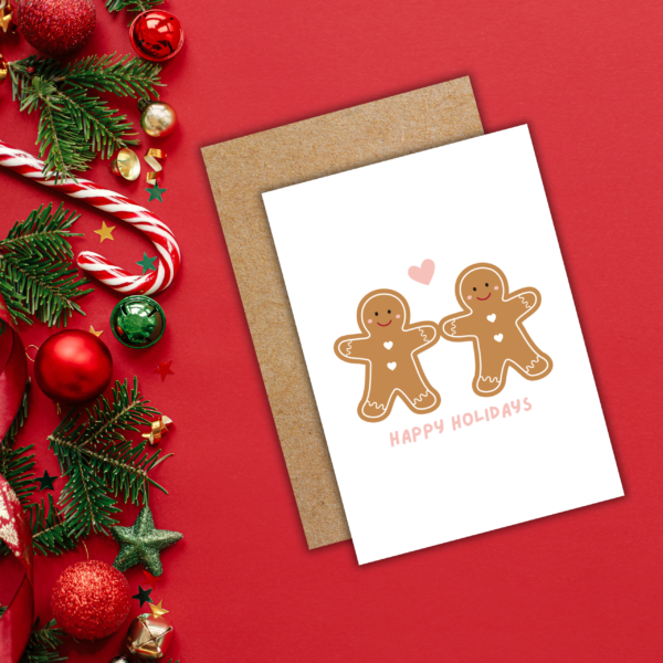Gingerbread people card 2 Happy Holidays Gingerbread People Card