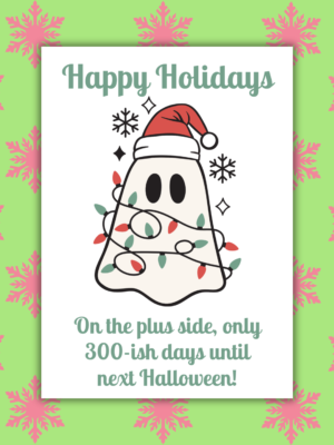 Counting Down To Halloween Christmas Card