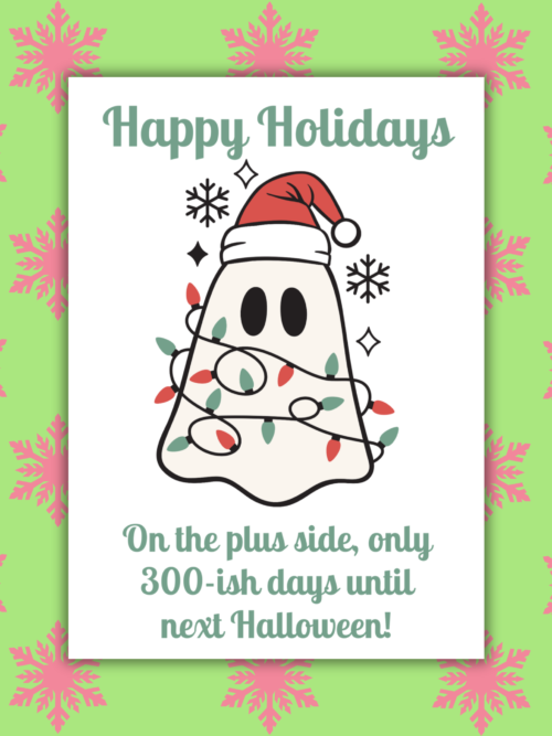 Counting Down To Halloween Christmas Card