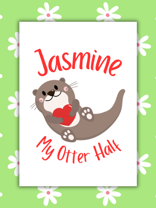 Otter Half Card 1 Personalised My Otter Half Romantic Card