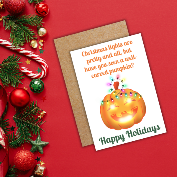Pumpkin Card 2 Halloween Christmas Card Multipack - Set Of 6 Cards