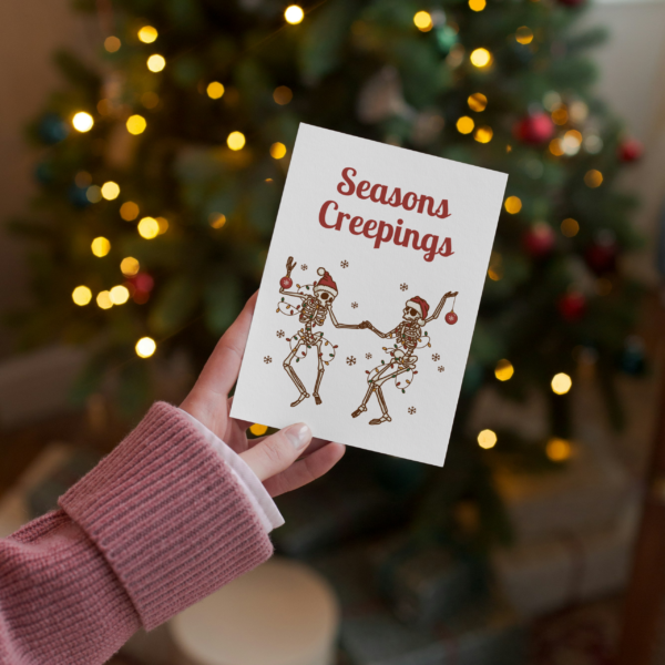 Seasons Creepings Halloween Christmas Card