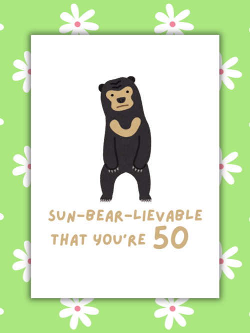Sun bear birthday card 1 Sun-bear-lievable Birthday Age Card