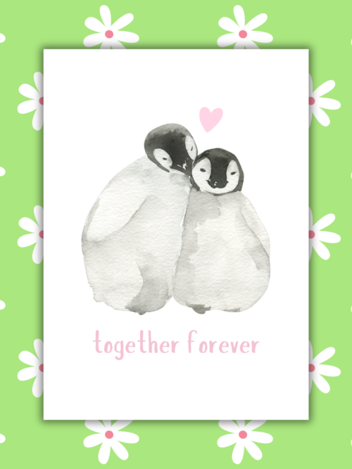 Together Forever Card 1 Together Forever Penguin Romantic Card