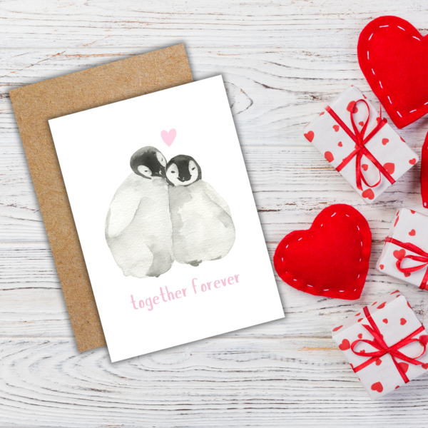 Together Forever Penguin Valentine's Day Card - Image 3