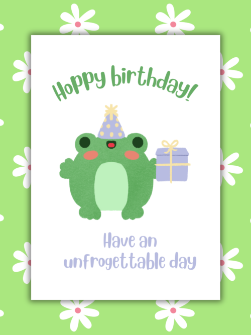 Hoppy Birthday Frog Card