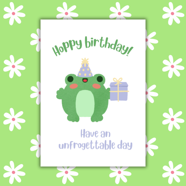 Unfrogettable Birthday Card 1 Hoppy Birthday Frog Card