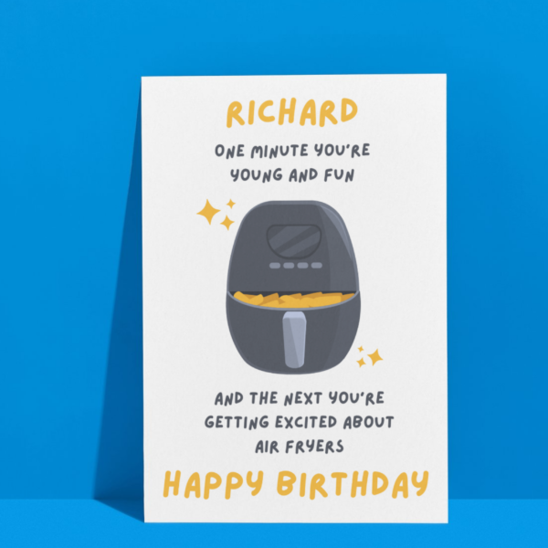 Personalied "Excited About Air Fryers" Birthday Card