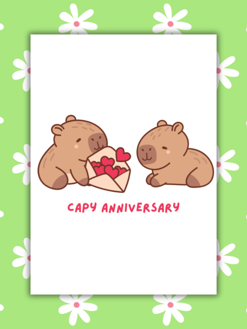Capy Anniversary Card 1 Capy Anniversary Capybara Card