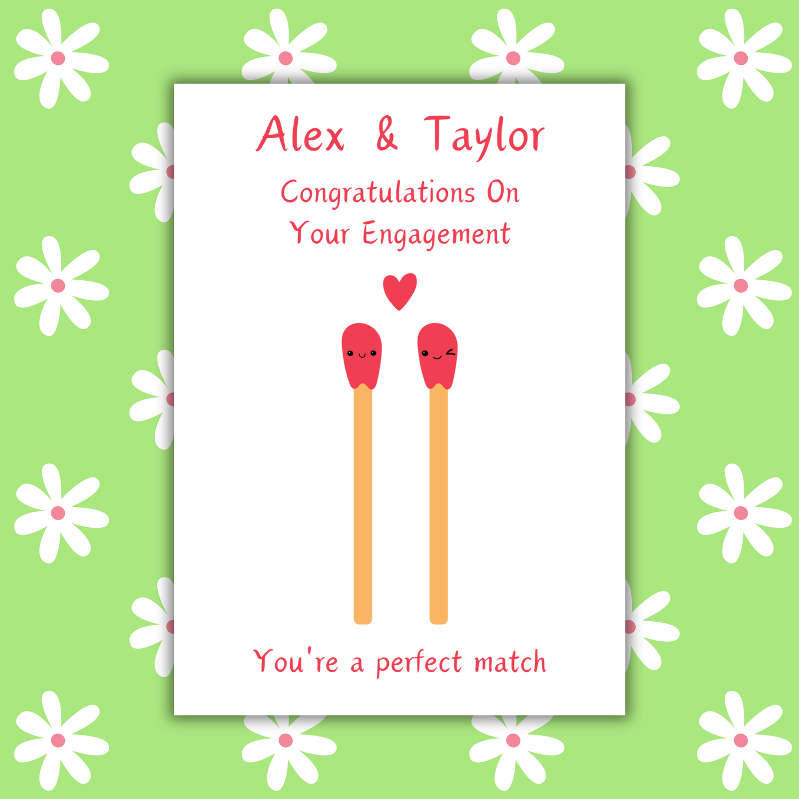 Personalised Perfect Match Engagement Card