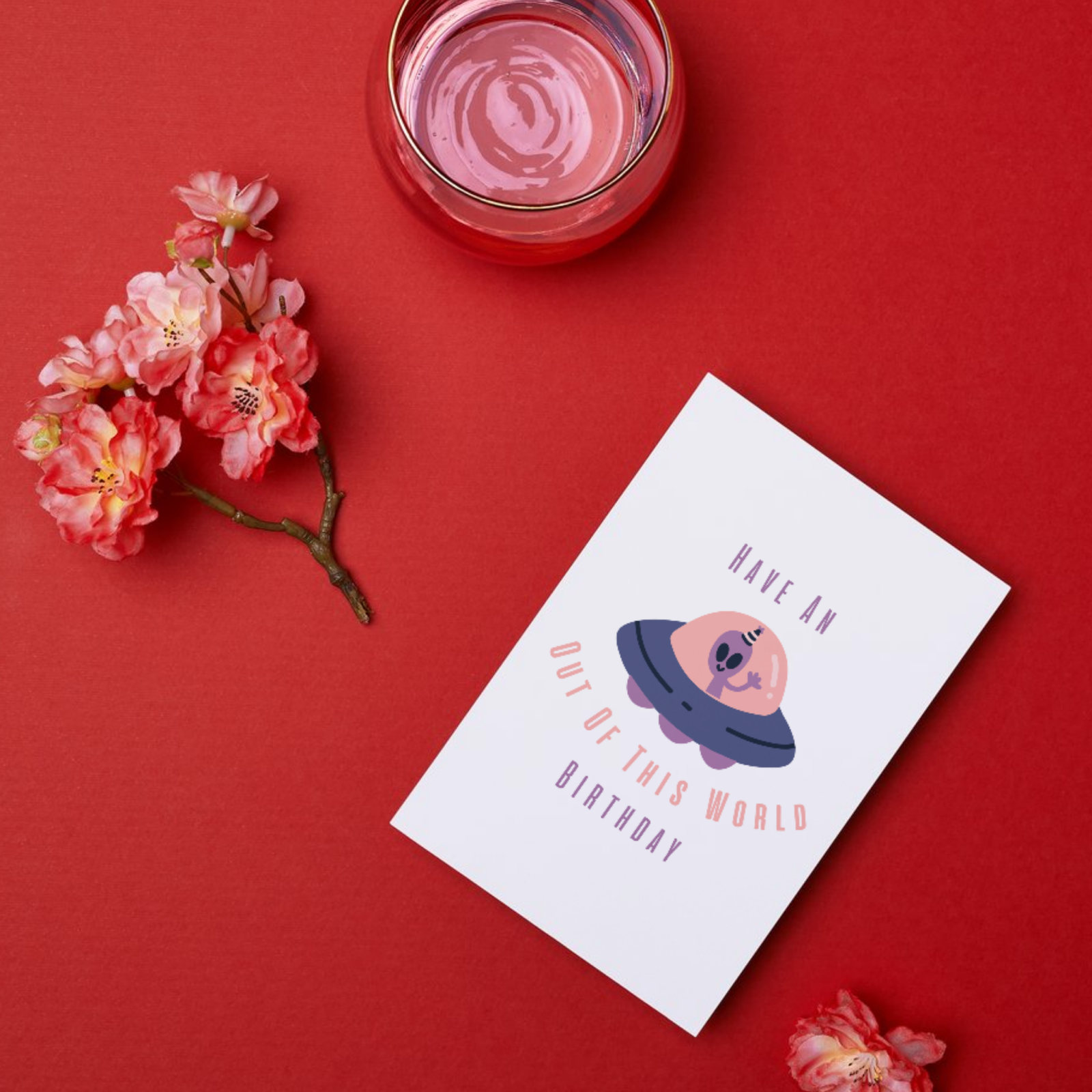 Out of This World Alien/Spaceship Birthday Card - Image 2