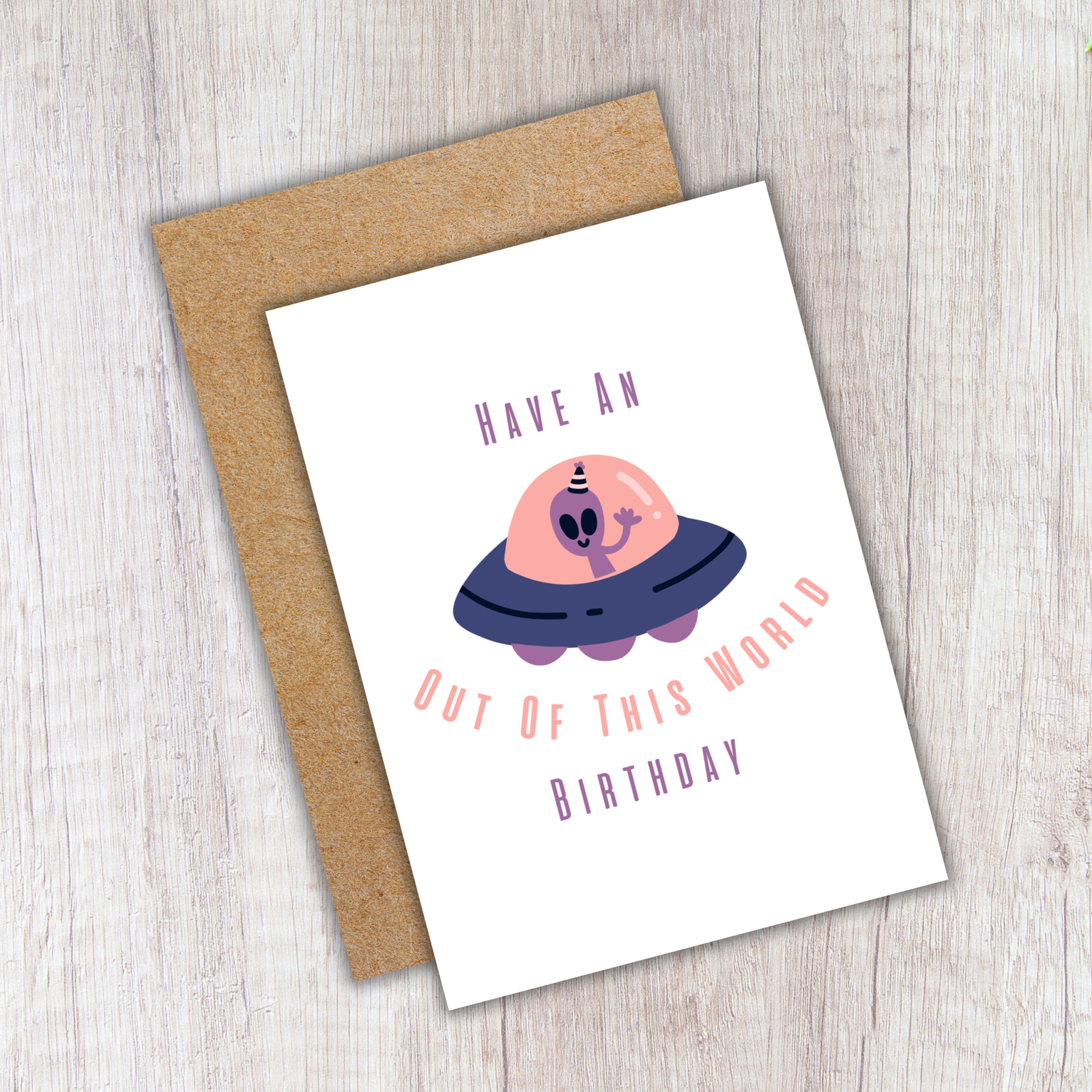 Out of This World Alien/Spaceship Birthday Card - Image 4
