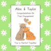 Purrfect Engagement Card 1 Personalised Purrfect Together Engagement Card