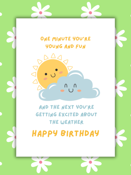 Excited About the Weather Birthday Card