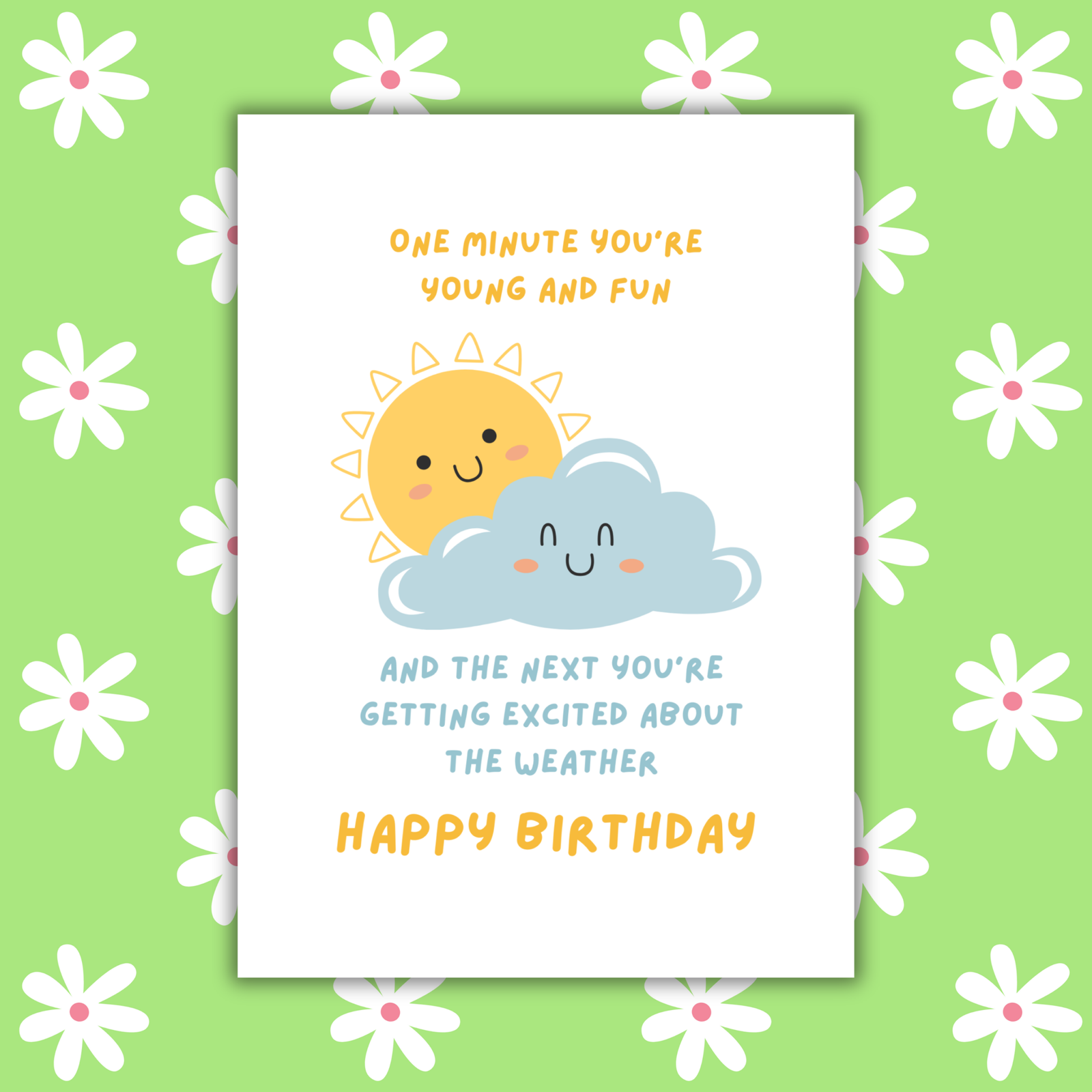 Excited About the Weather Birthday Card