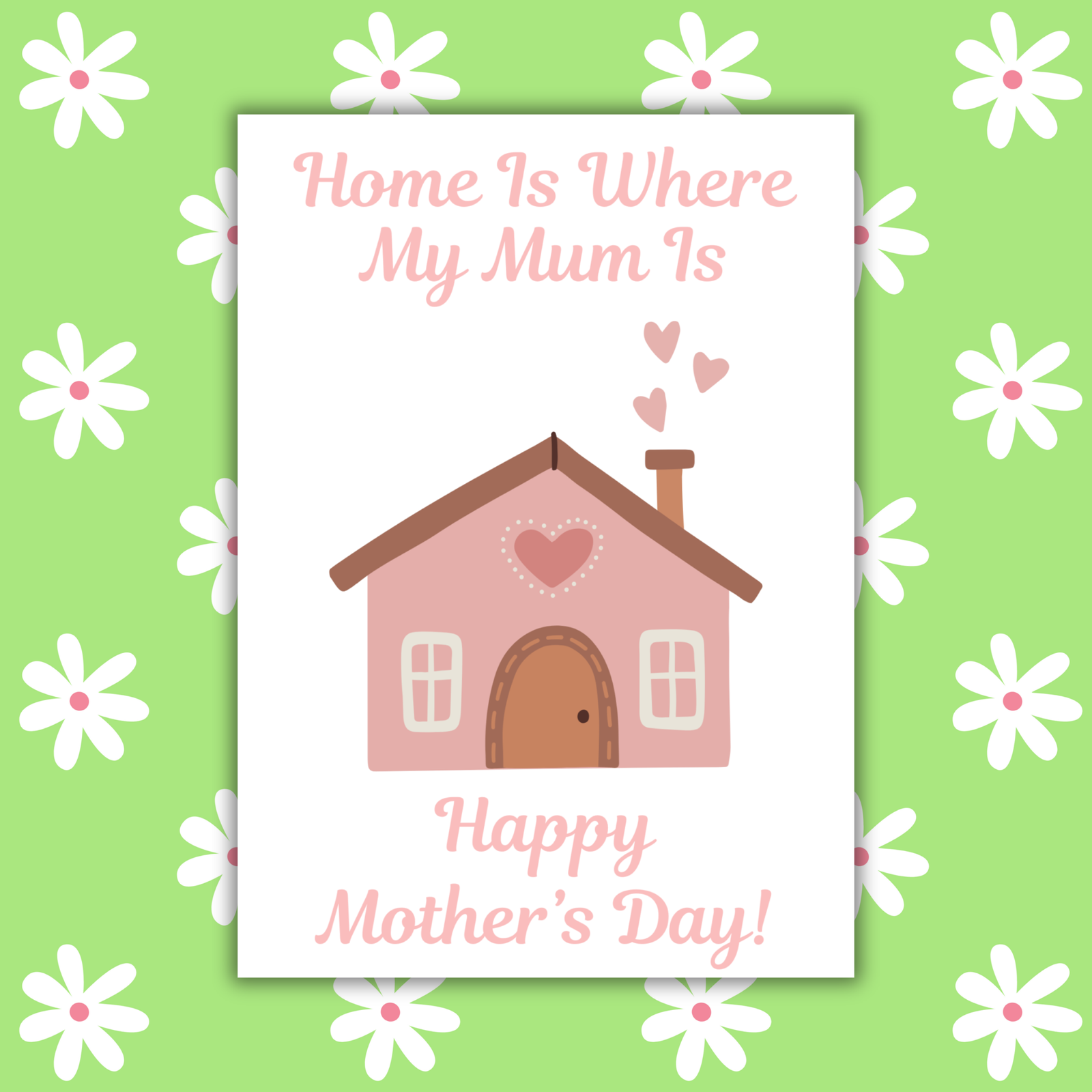 Home Is Where My Mum Is Mother's Day Card