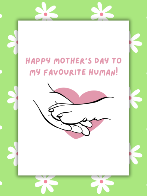 MD Paw Card 1 Happy Mother's Day Favourite Human Card | Card From The Dog
