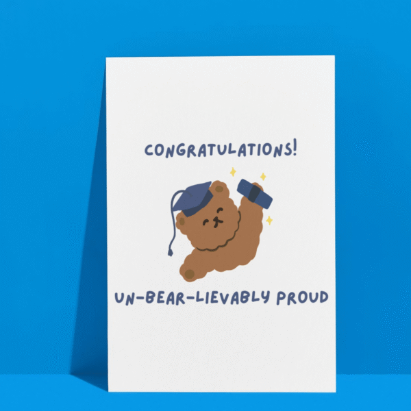 Bear Proud Grad Card 3 Un-bear-lievably Proud Graduation Card – Cute & Heartfelt Congrats for Grads
