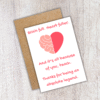 Funny Thank You Teacher Card – Brain Full, Heart Fuller – Absolute Legend