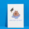Caps Off Grad Card 3 Caps Off To You Graduation Card – Cute Capybara Congrats Card