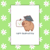 Capy grad card 1 Capybara Graduation Card – Cute & Funny Handmade Congrats Card