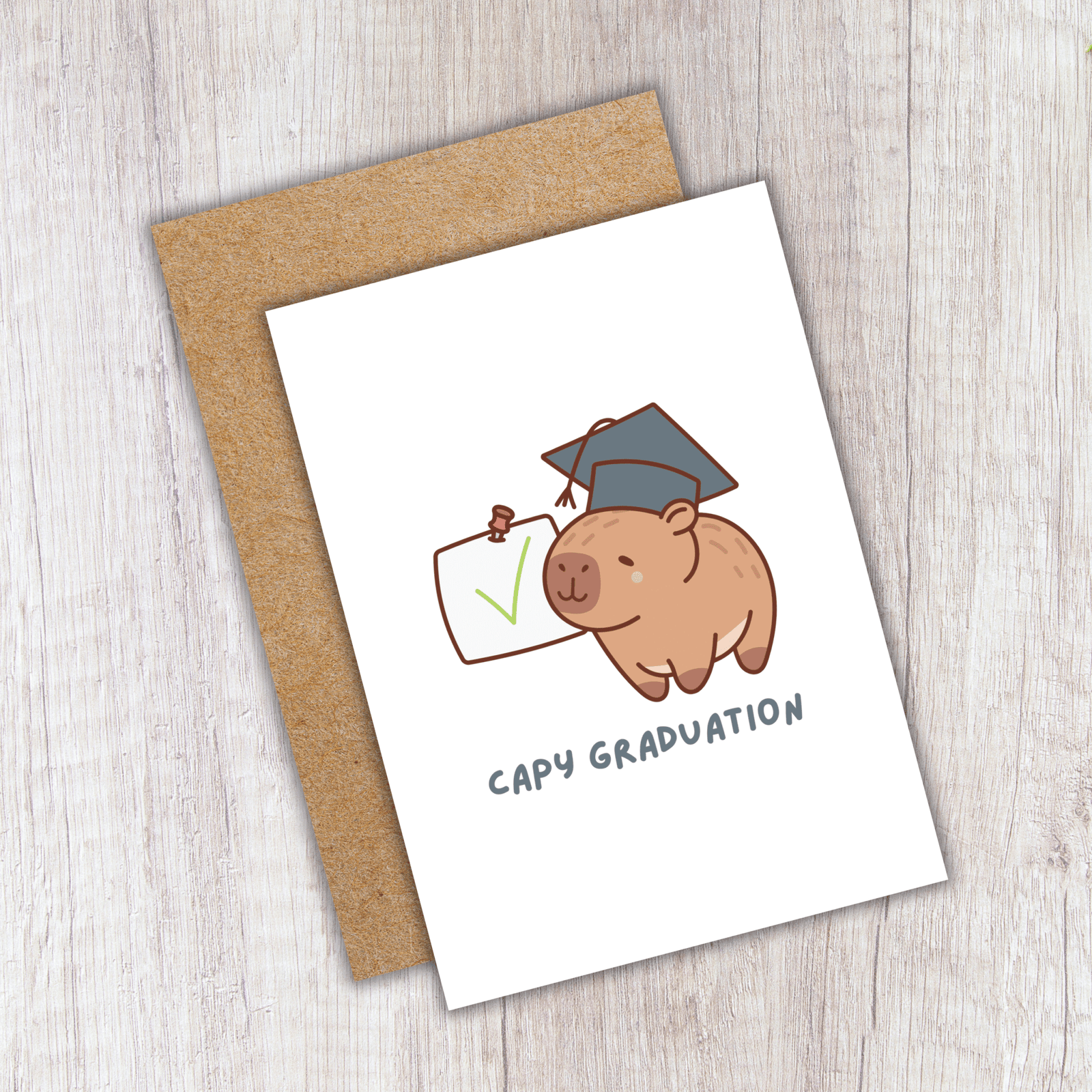 Capybara Graduation Card – Cute & Funny Handmade Congrats Card - Image 3