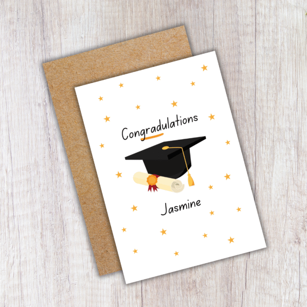 Congradulations Graduation Card – Funny Custom Name Personalised Handmade Card - Image 4