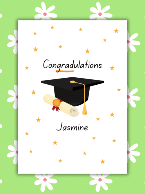 Congrad Card 1 Congradulations Graduation Card β Funny Custom Name Personalised Handmade Card
