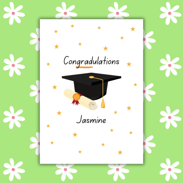 Congradulations Graduation Card – Funny Custom Name Personalised Handmade Card