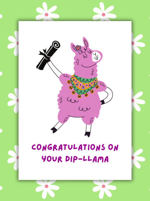 Dip llama Grad Card 1 Funny Dip-llama Graduation Card β Cute Pun Card for Grads