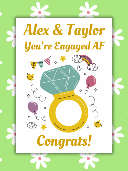 Engaged AF 1 Engaged AF – Personalised Funny Edgy Engagement Card