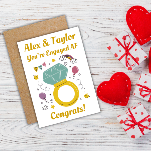 Engaged AF 3 Engaged AF – Personalised Funny Edgy Engagement Card