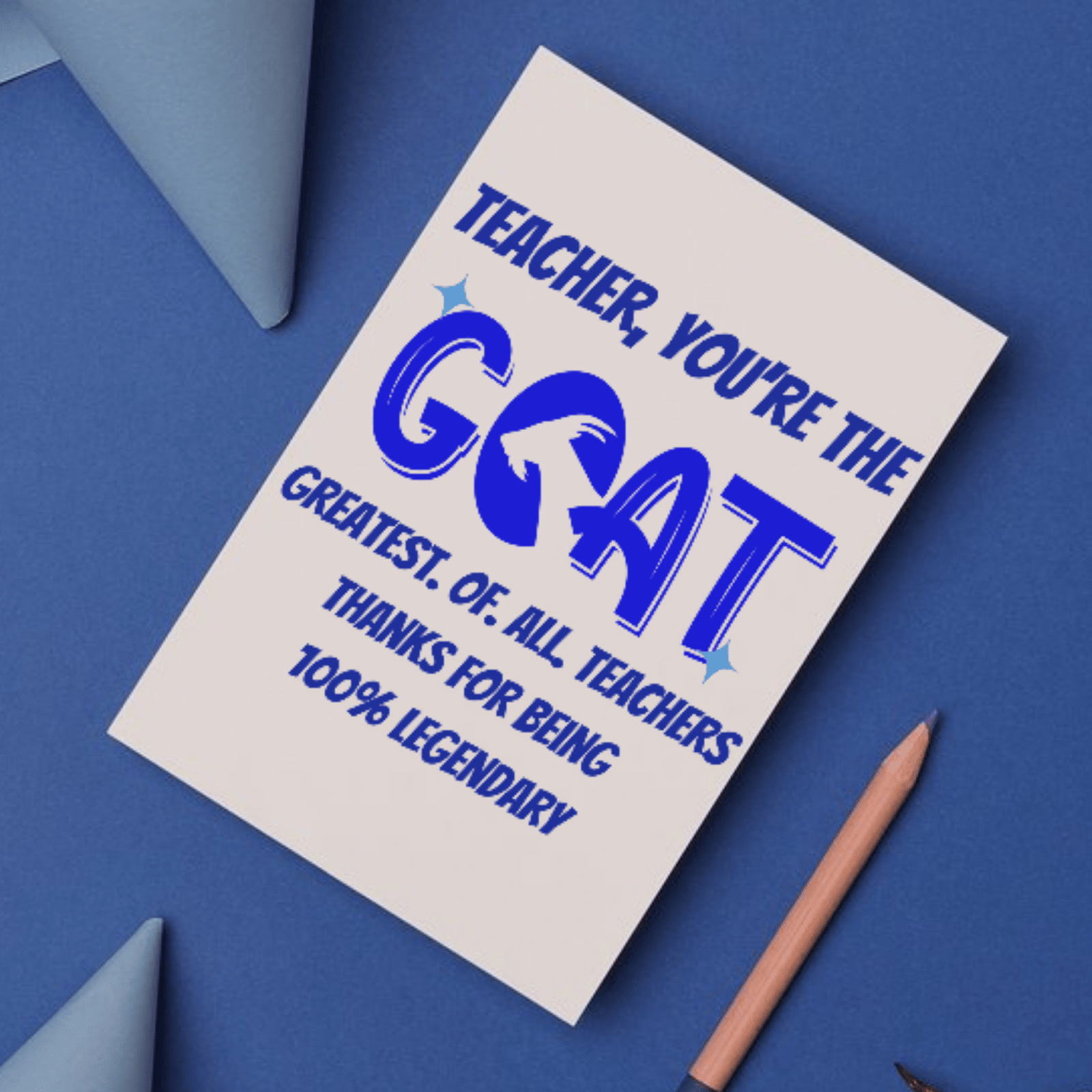 Teacher, You’re the G.O.A.T. – Funny Thank You Card - Image 2