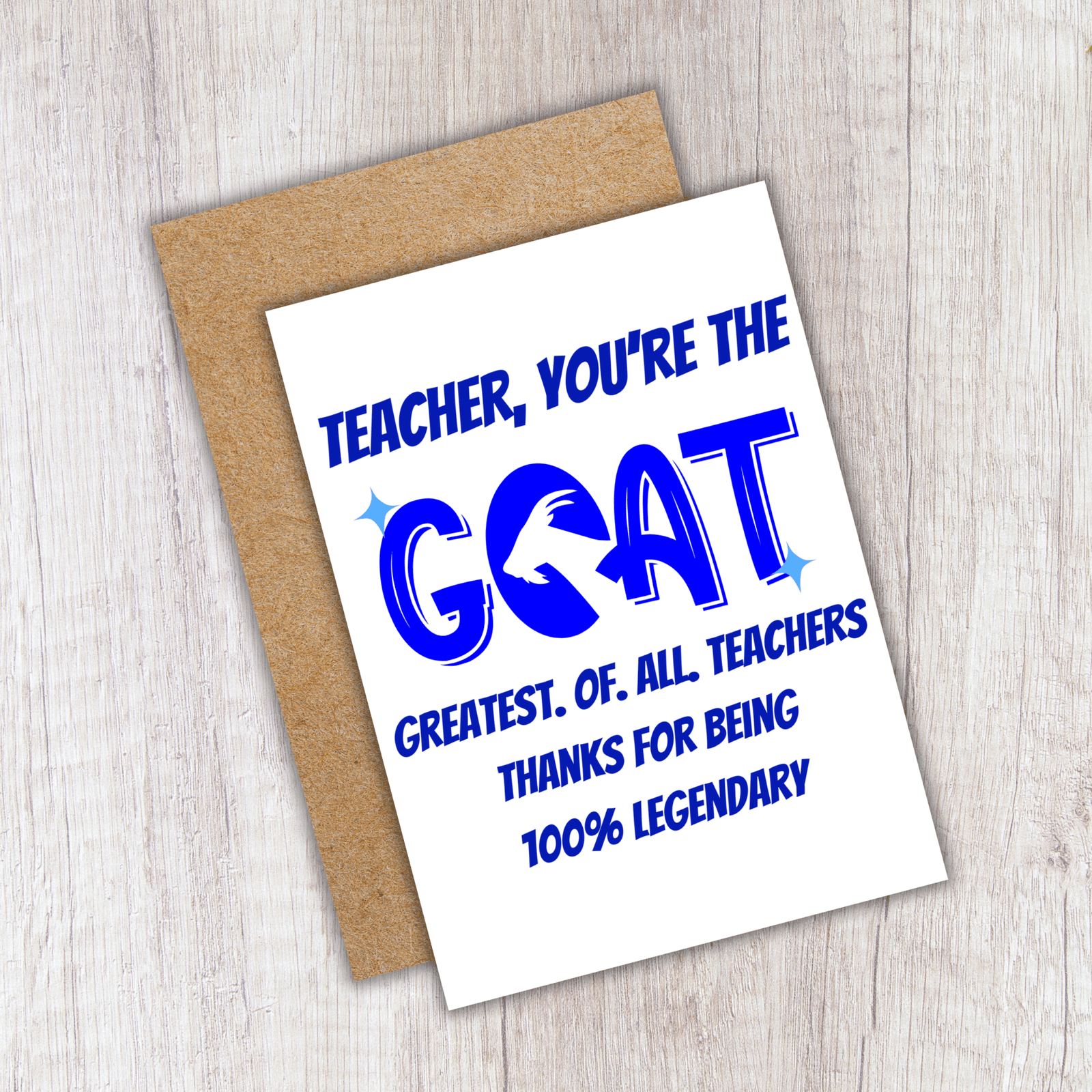 Teacher, You’re the G.O.A.T. – Funny Thank You Card - Image 4