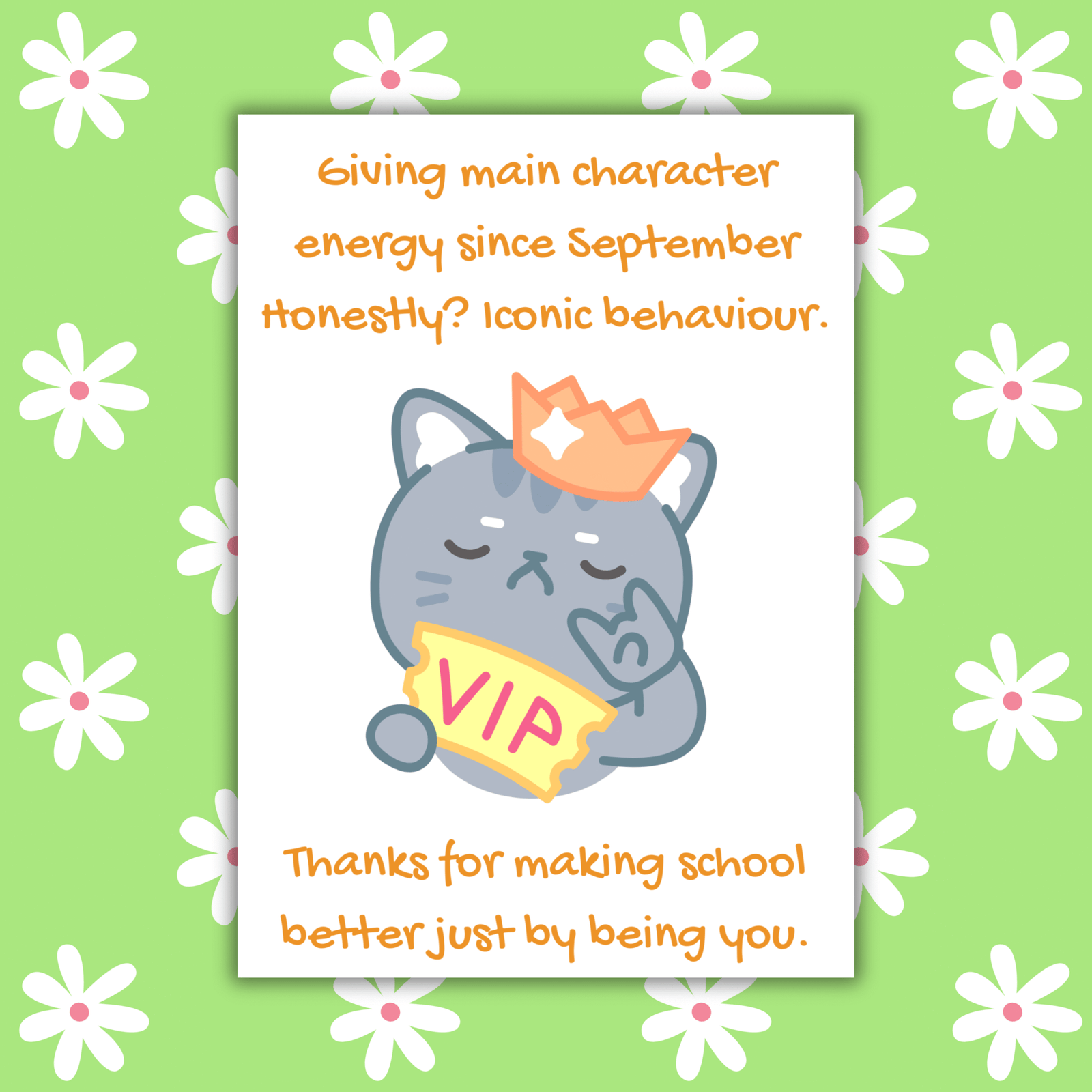 Main Character Energy – Funny Thank You Card for Teachers