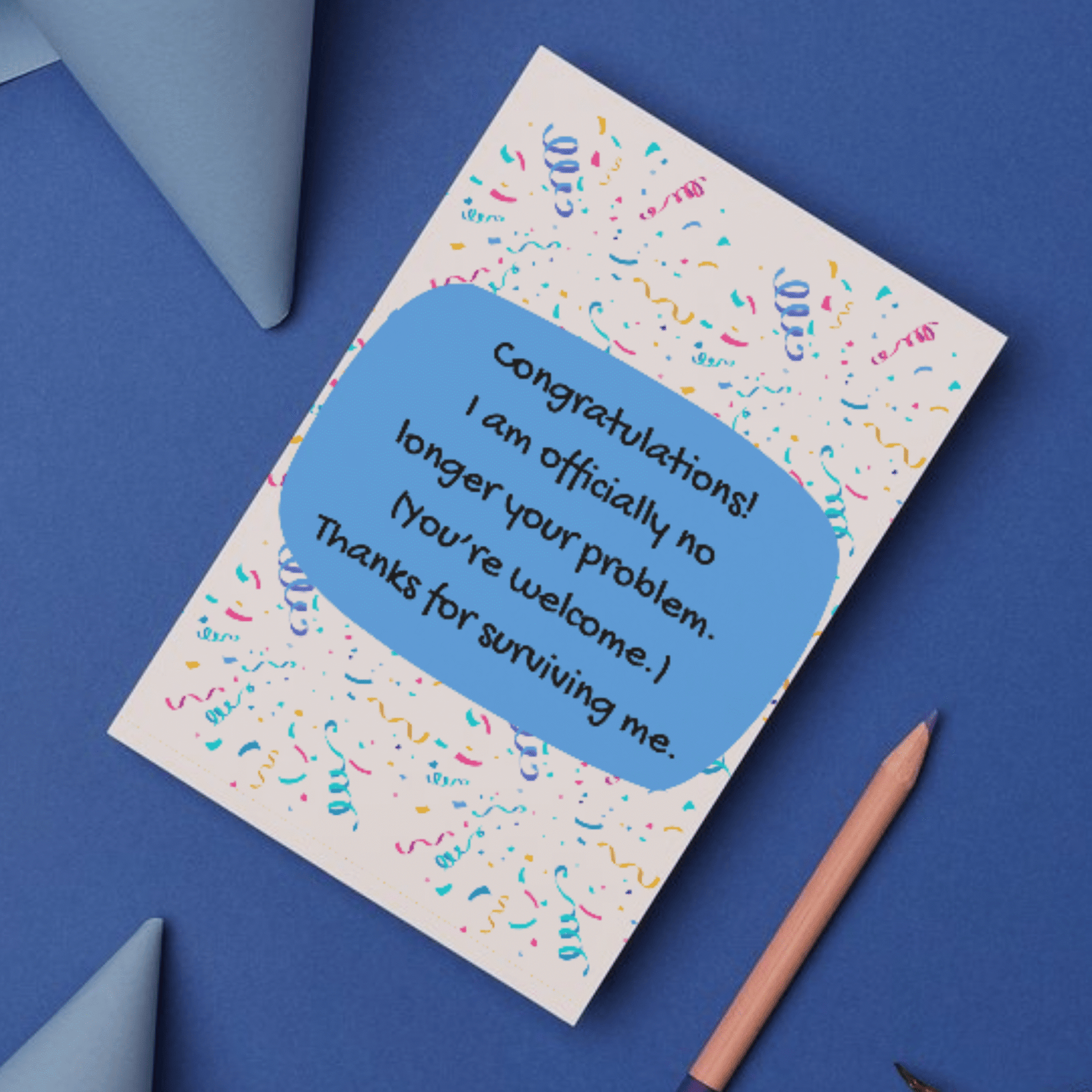 Officially No Longer Your Problem – Funny Teacher Thank You Card - Image 2
