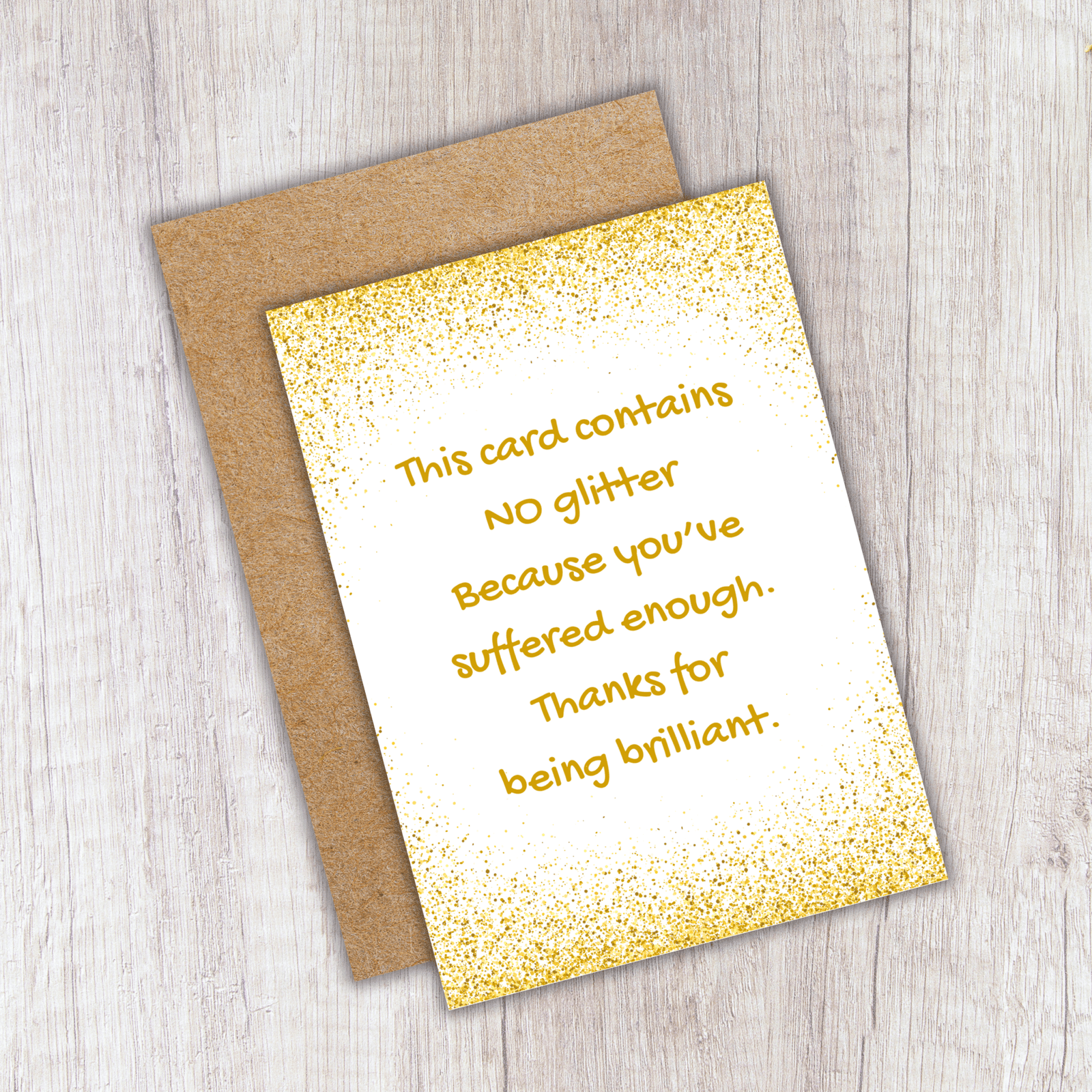 No Glitter You've Suffered Enough – Funny Thank You Teacher Card - Image 4