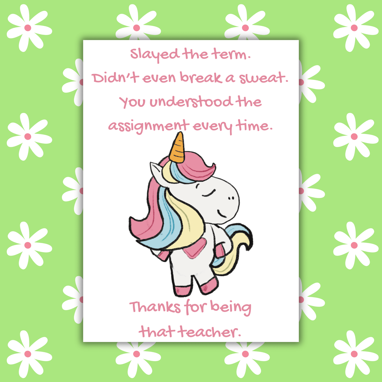 Slayed the Term – Funny Thank You Card for Teachers