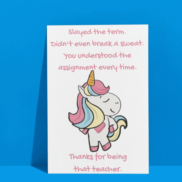 Slay teacher card 3 Slayed the Term – Funny Thank You Card for Teachers