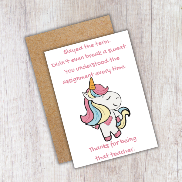 Slay teacher card 4 Slayed the Term – Funny Thank You Card for Teachers