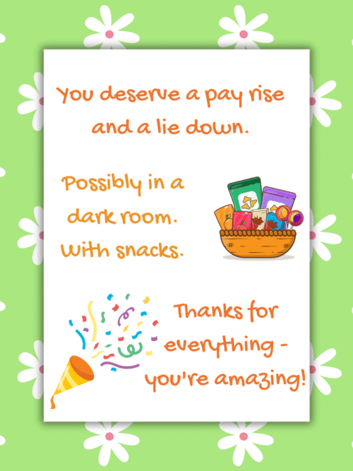 Teacher Payrise card 1 Pay Rise and a Lie Down – Funny Thank You Teacher Card